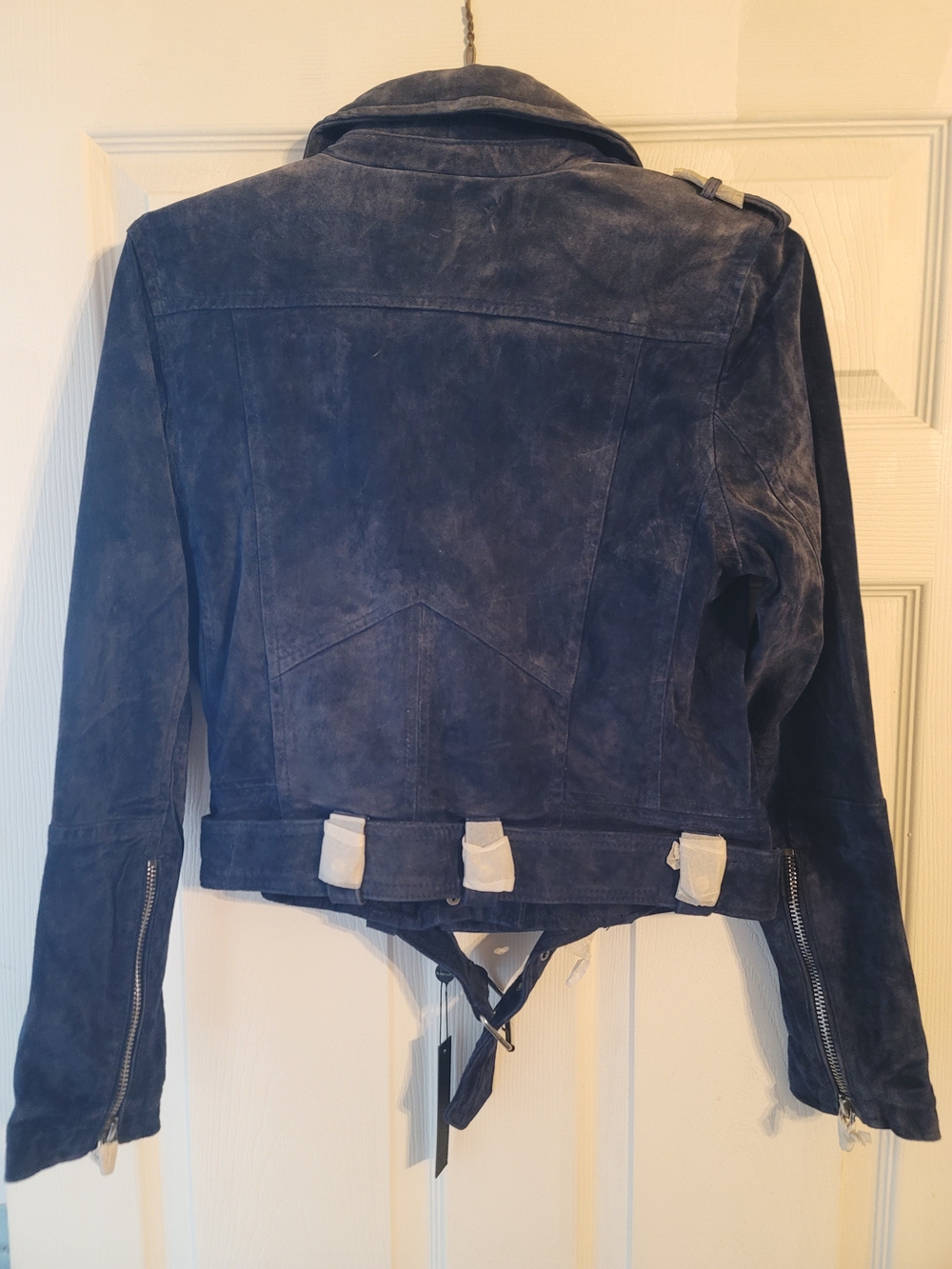 Blank NYC Navy Blue Suede Moto Jacket - Picture 2 of 4